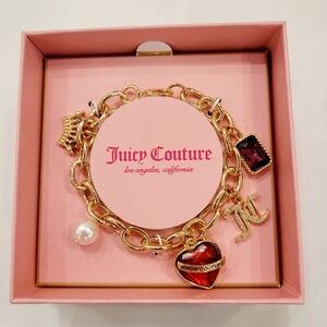 Juicy Couture Gold Bracelet with Heart Charms